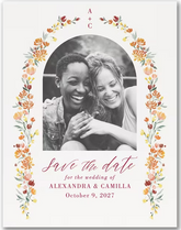 Petite Floral Arch - Save the Date Postcard